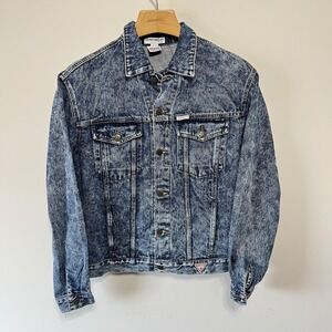 Vintage Guess Georges Marciano Denim Jacket Mens XL Acid Wash Trucker USA 80s